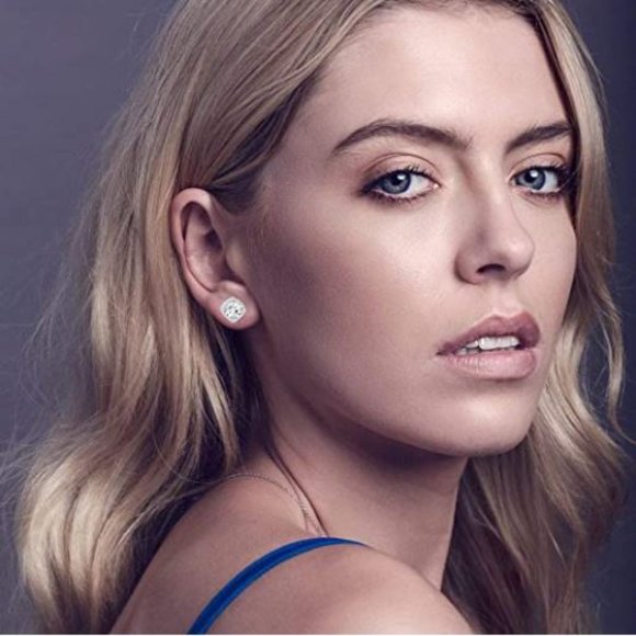 18K Rose Gold Plated Square Cubic Zircon Simulated - Picture 7 of 15